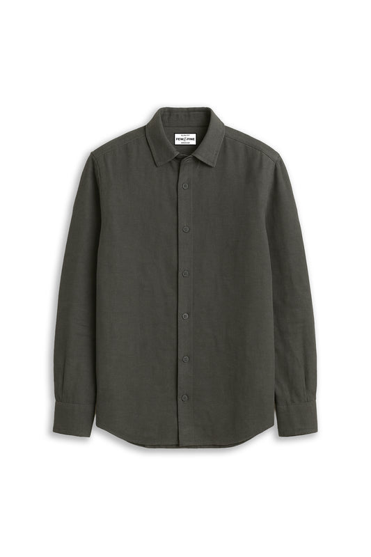LINEN SLUB SHIRT - DARK GREY