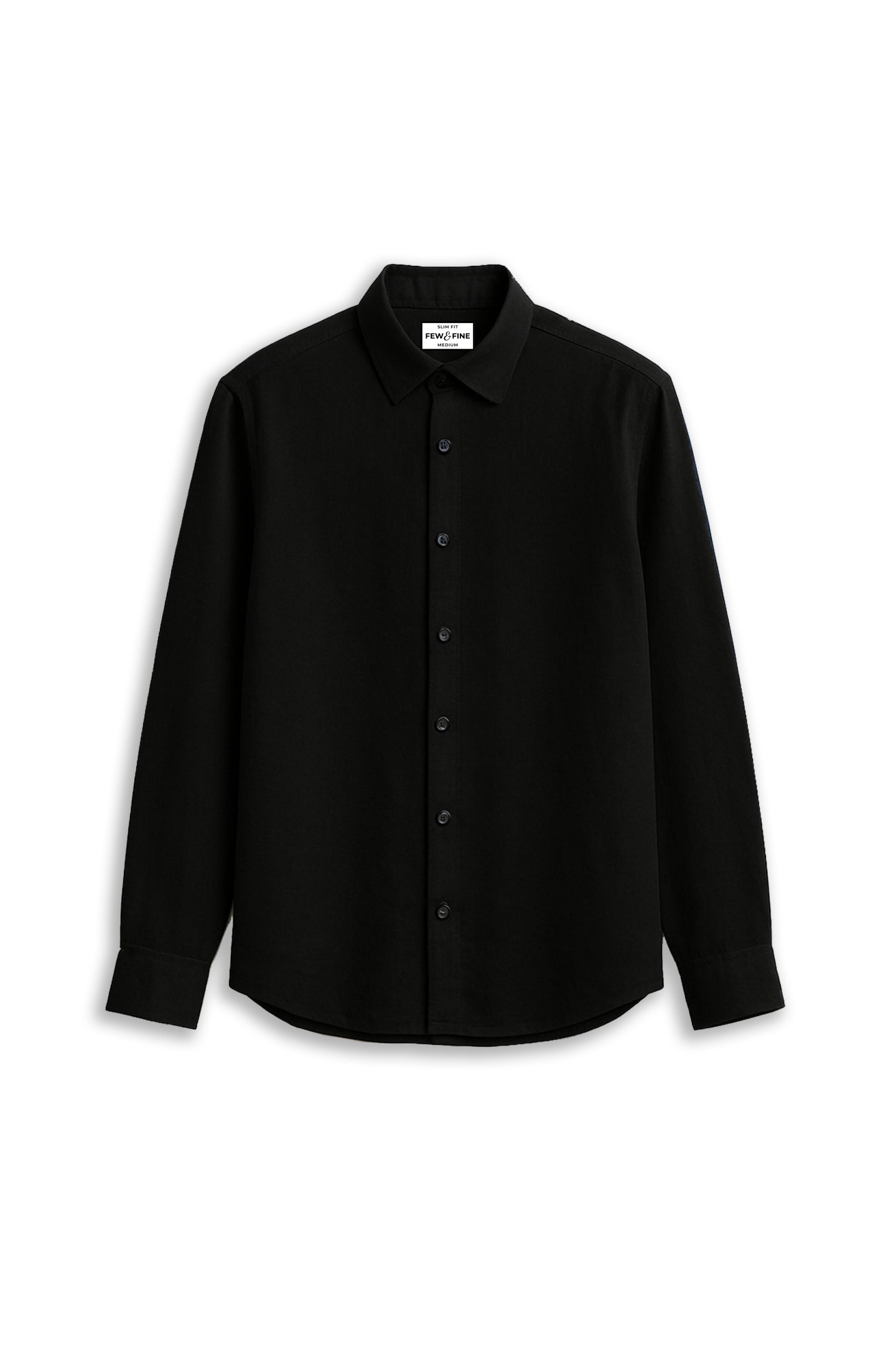 LINEN SLUB SHIRT - JET BLACK