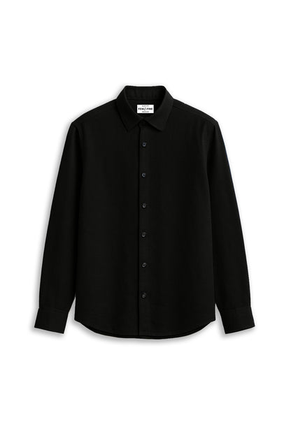 LINEN SLUB SHIRT - JET BLACK