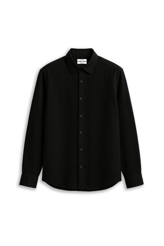 LINEN SLUB SHIRT - JET BLACK