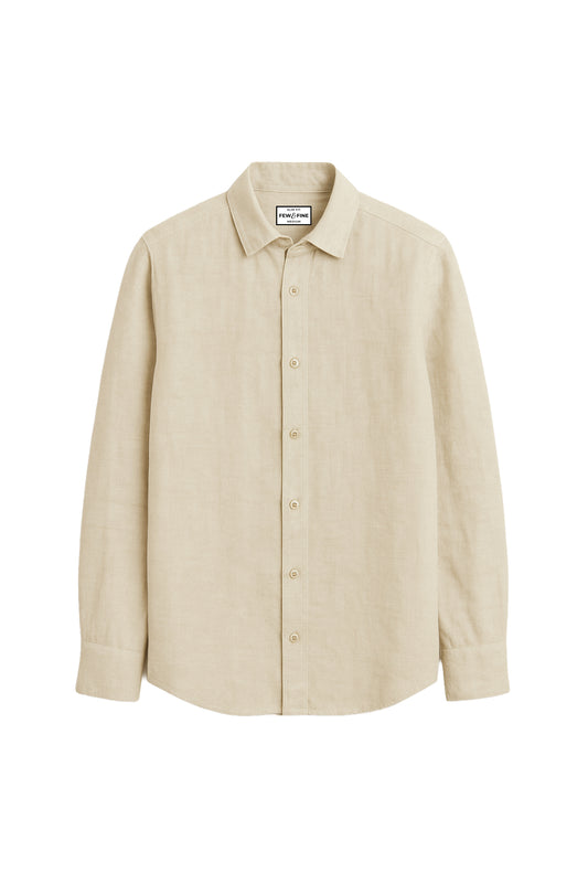 LINEN SLUB SHIRT - BEIGE